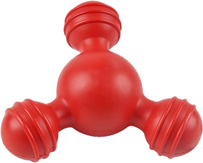 Toy Rubber Triangle Ball Chewable Red