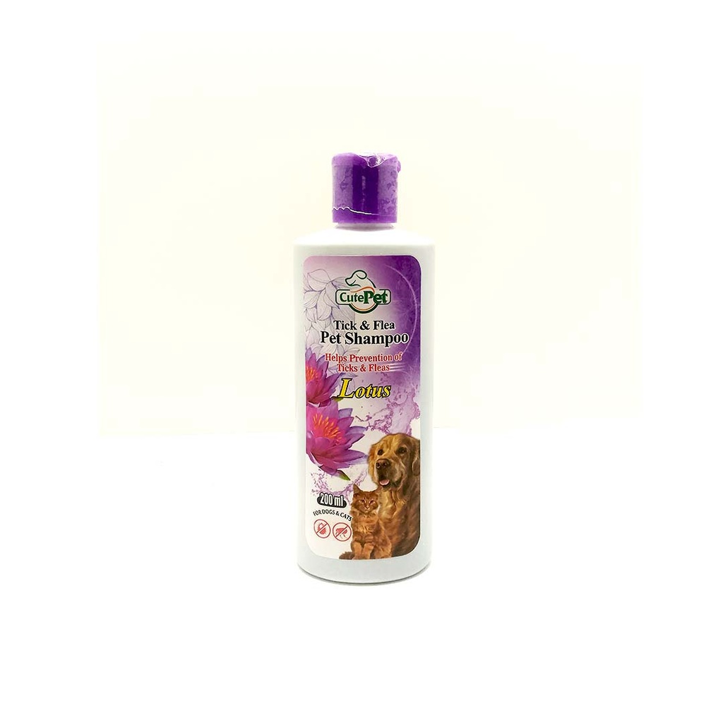 [PC03489] Cute Pet Tick & Flea Shampoo Lotus 200ml, Rs.985.00