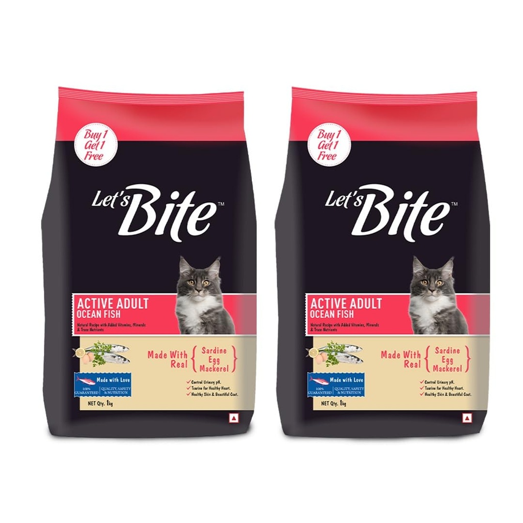 [PC03224] Let's Bite Cat Active Adult 1Kg+1Kg, Rs.3,600.00