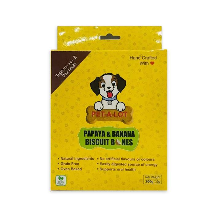 [PC03876] Pet A Lot Banana & Papaya Dog Treat 200g (3), Rs.550.00