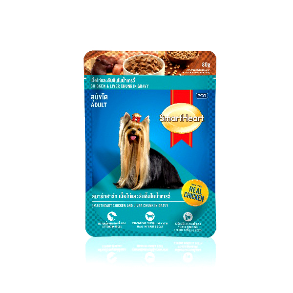[PC04145] Smart Heart Pouch Adult Chicken & Liver Chunk In Gravy 80g (3), Rs.345.00