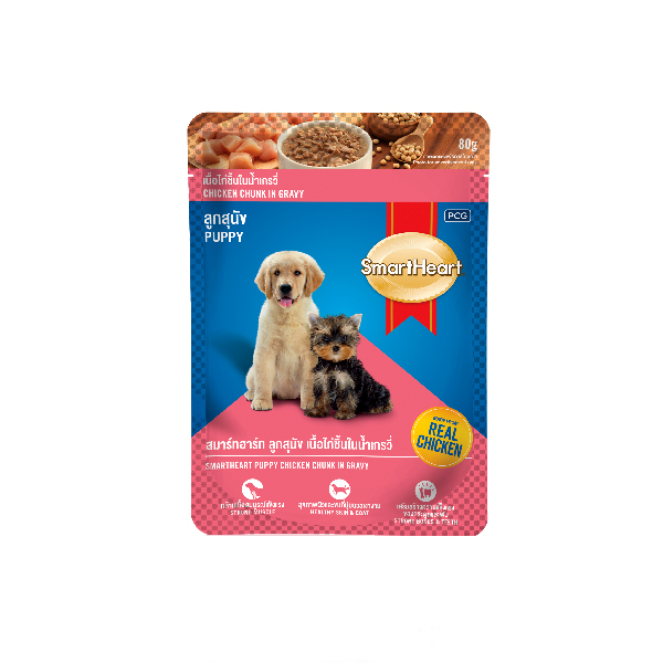 [PC04009] Smart Heart Pouch Puppy Chicken & Liver Chunk In Gravy 80g (3), Rs.310.00, OPD Rs.310.00