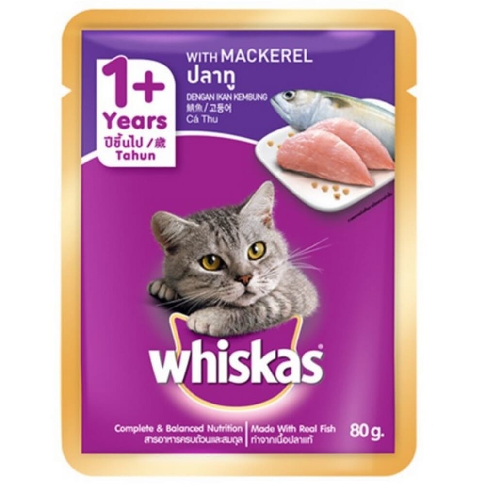 [PC04080] Whiskas Cat Adult Mackaral 80g (5), Rs.310.00, OPD Rs.310.00
