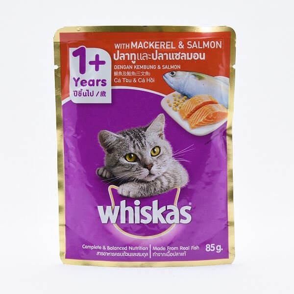 [PC04081] Whiskas Cat Adult Mackerel & Salmon 80g (4), Rs.310.00, OPD Rs.310.00