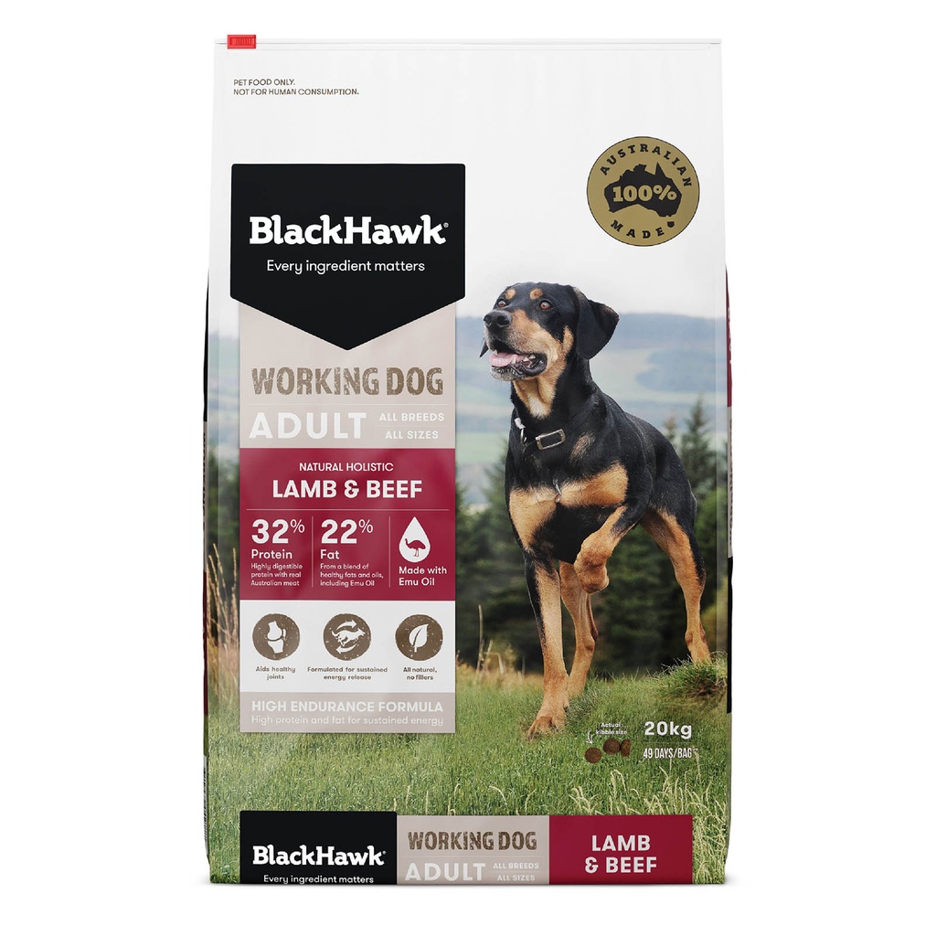 [PC03180] Blackhawk Adult Working Dog Lamb & Beef 20kg (3), Rs.38,900.00