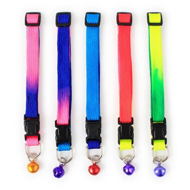 [PC03833] Neck Collar With Bell Rainbow Color 1.0cm (2), Rs.450.00