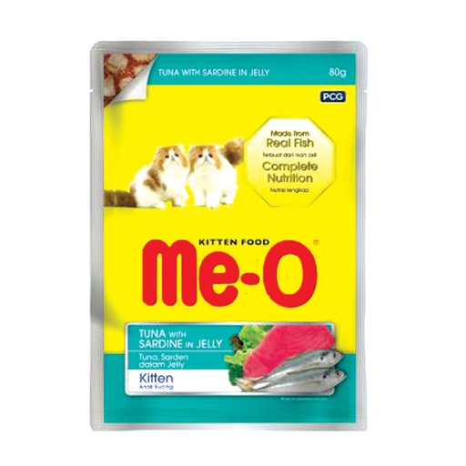 [PC01216] Me-o Kitten Pouch Tuna With Sardine In Jelly 80g