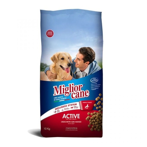 [IR00049] Miglior Cane Active Adult Kibble With Beef 10Kg