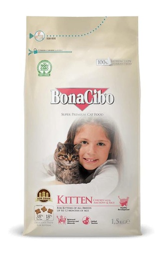 BonaCibo Kitten Chicken With Anchovy & Rice 1.5Kg