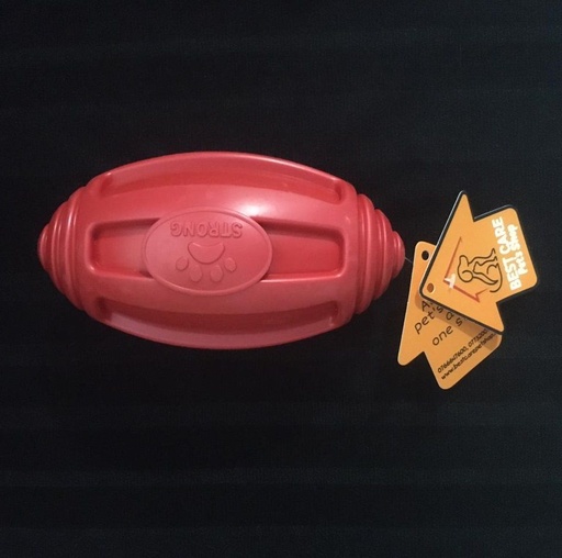 Toy Rugger Ball Rubber Chewable Red